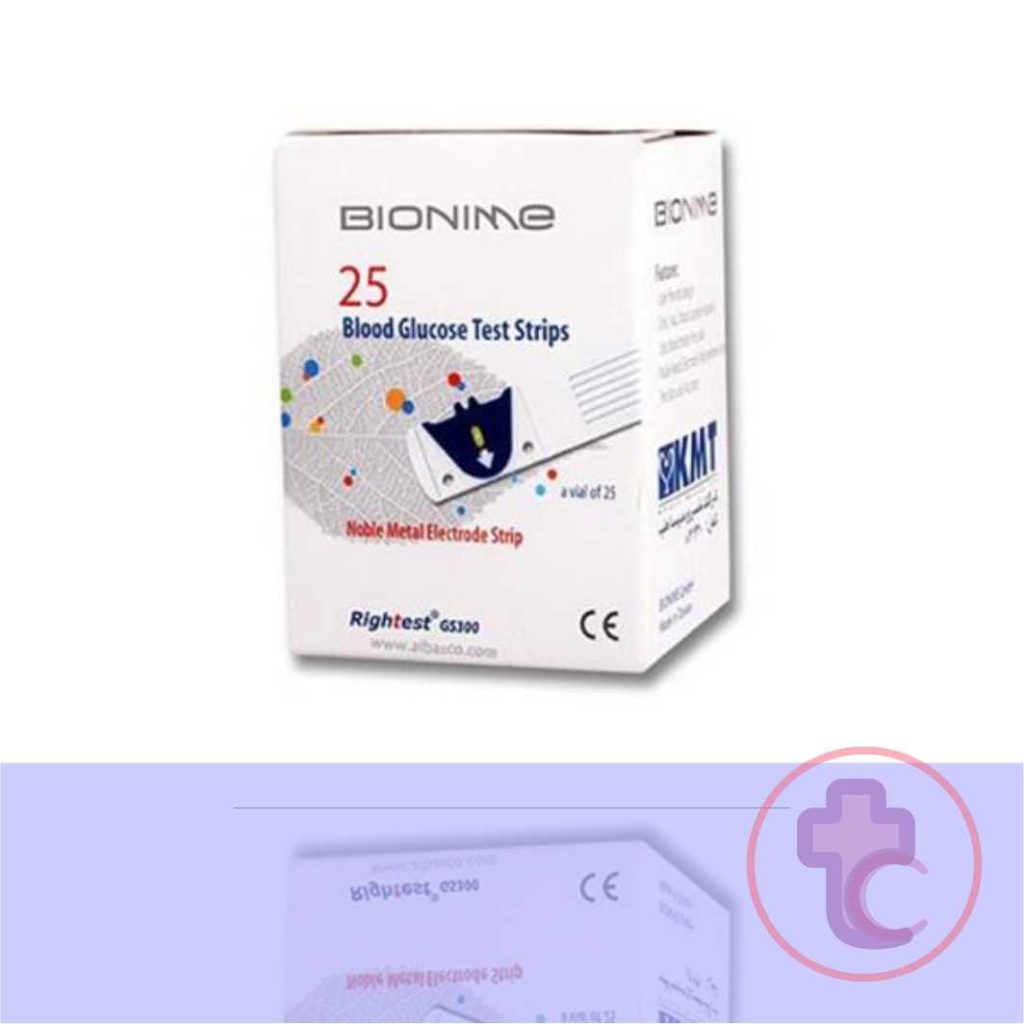 Bionime ТМ Rightest, GS300, تست دیابت, کیت قند خون, نوار تست قند خون بایونیم-تصویر1