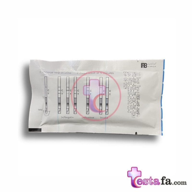 تست ده کاره اعتیاد - کیت تشخیص سریع اعتیاد - کیت اعتیاد 10 پارامتری ویرا نوین طب زاگرس