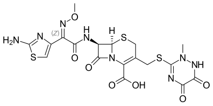 دیسک سفتریاکسون (Ceftriaxone Disk) – پادتن طب 1 Ceftriaxone skeletal.svg